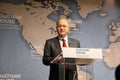 Barham Salih, President of Iraq, gives a speech on his countryÃ¢â¬â¢s role in the Middle East, at